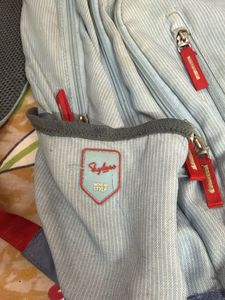 Light Blue Skybag Backpack with Floral Design