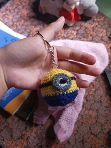 Crochet Amigurumi Keychain Of Octopus And Minion