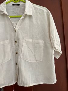 Linen Blend Short Sleeve Shirt