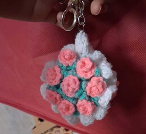 Handmade Crochet Flower Keychain