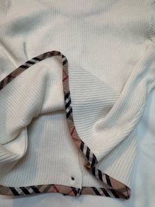 Cute Cream Ribbed Cardigan Top