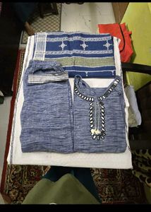 Blue Embroidered Kurta Set