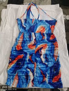 Stylish Blue One-Shoulder Dress