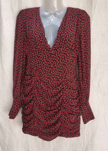 I. Chic Red Floral Print Mini Dress