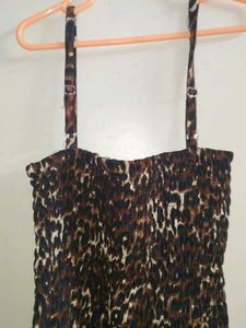 Leopard Print Smocked Maxi Dress