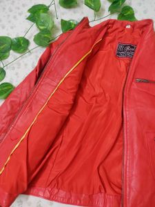 Goth Red Biker leather jacket