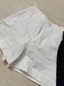 Cute Denim &amp; White Shorts Set