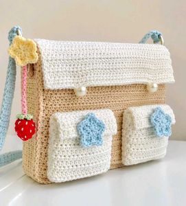 Handmade Crochet Bag with Cute Charms
