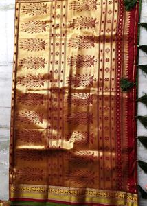 Peacock Design Saree With Stitching Blouse