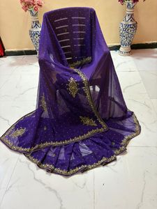 Purple handwork Saree