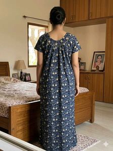 Comfortable Navy Floral Nightgown