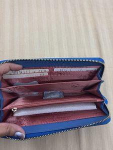 Shiny Blue Snake Print Wallet