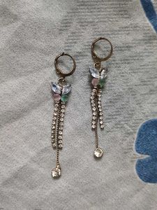 Sparkling Butterfly Dangle Earrings