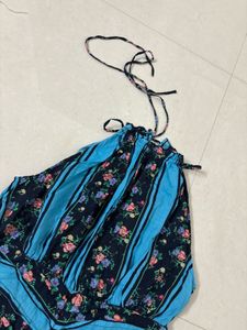 Boho Floral Halter Neck Dress