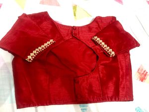 Stand out party designer Red Silk Blouse