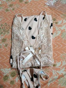 Cute Heart Print Nightgown
