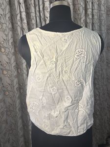 White Eyelet Boho Blouse Top