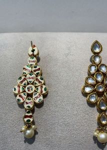 Elegant real Kundan Pearl Drop Earrings
