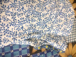 Patterned Blue &amp; White Top