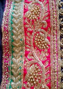 Elegant blue suit material  with Gold Motifs