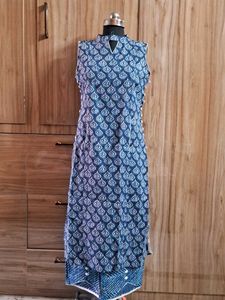 Blue Printed Kurta plazo  Set