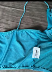 Savana Stylish Blue Halter Neck Top