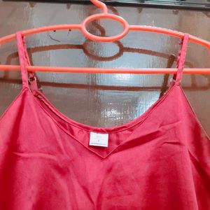 Red Satin Cami Top