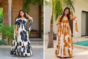 Stylish Floral Print Maxi Dress