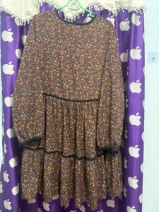 Floral Print Tiered Mini Dress