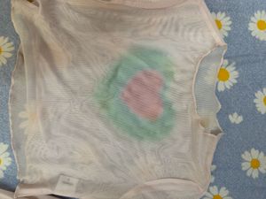 Sheer Heart Print Mesh Top