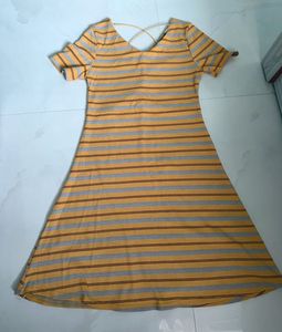 Striped V-Neck Mini Dress
