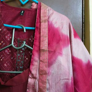 Maroon Kurta sharara Set with Dupatta