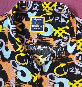 Urban Graffiti Print Short Sleeve Shirt