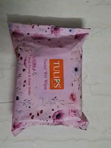 Tulips Facial Wet Wipes - Pink Peony & Rose Water