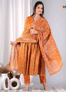 Jaipuri Print Cotton Alia-cut Suit