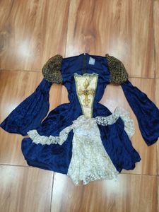 Elegant Blue &amp; Gold Medieval Gown