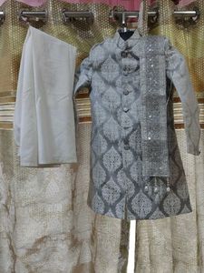 Elegant Grey Kurta Set 27 inches