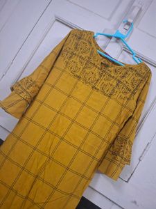 💥Mustard Yellow Printed Kurta