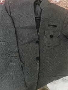 Gray Striped Blazer