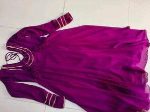 Elegant Purple Anarkali gown with duppta