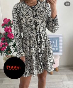 Zara leopard Printed Button-Up Mini Dress