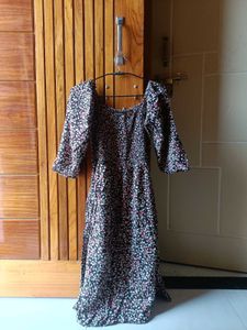 Floral Print Midi Dress with pocket