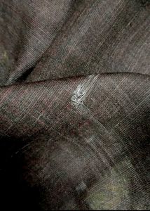 Brown lenin cotton saree