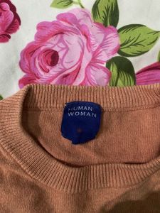 Human Woman Peach Knit Sweater