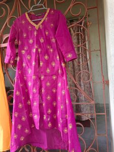 Branded Yellow Kurta With Purple Outer 💜💛💜