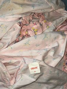 Pink Floral Corset Puff Sleeve Gown
