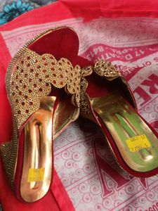 Elegant Red Embellished Sandals