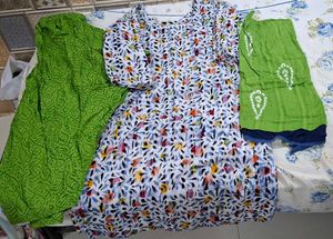 Vibrant Floral Print Kurta Set with Dupatta