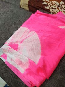 Pink Colour With White Combination Dupatta