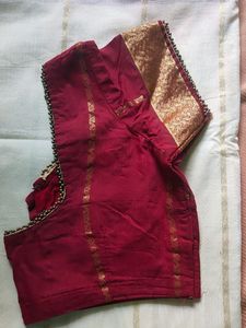 Off White Maroon Saree